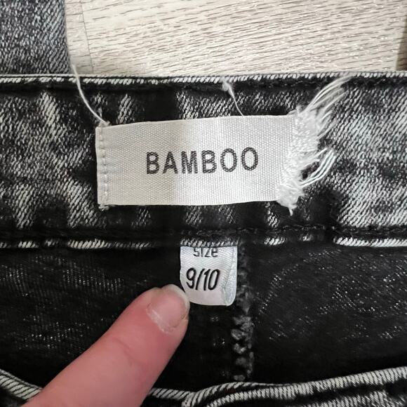 Bamboo Acid Wash High Rise‎ Skinny Jeans Black Wash Denim Pants Size 9/10 - Picture 5 of 8